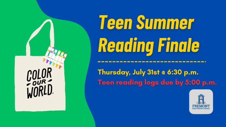 Teen Summer Reading Finale 2025 slide