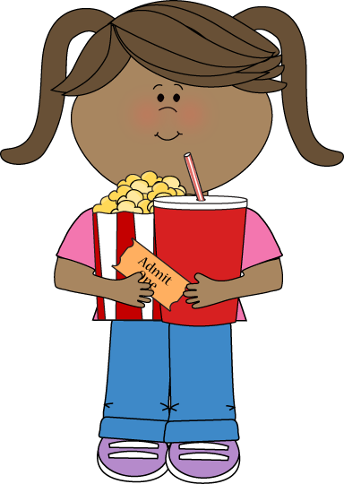 Movie girl popcorn drink ticket