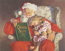 Santa reading Christmas stories