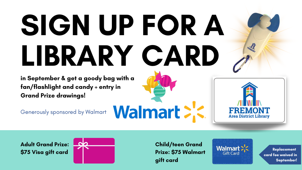 September Library Card Sign-Up 2023 slide