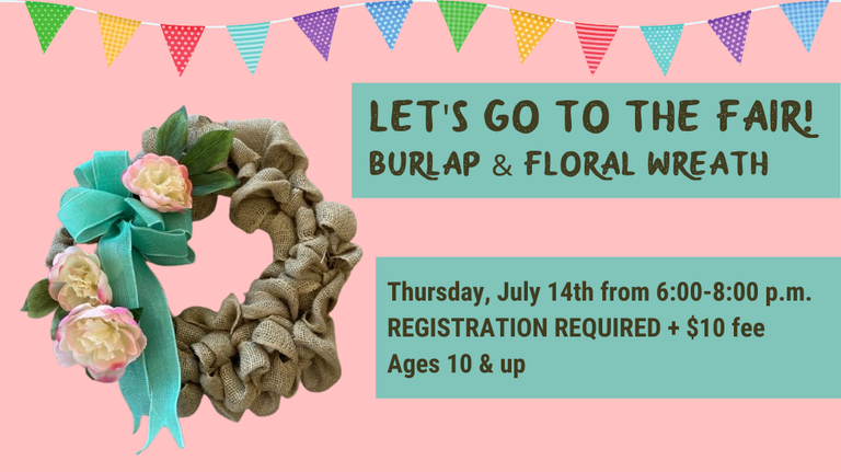 Burlap & Floral Wreath slide